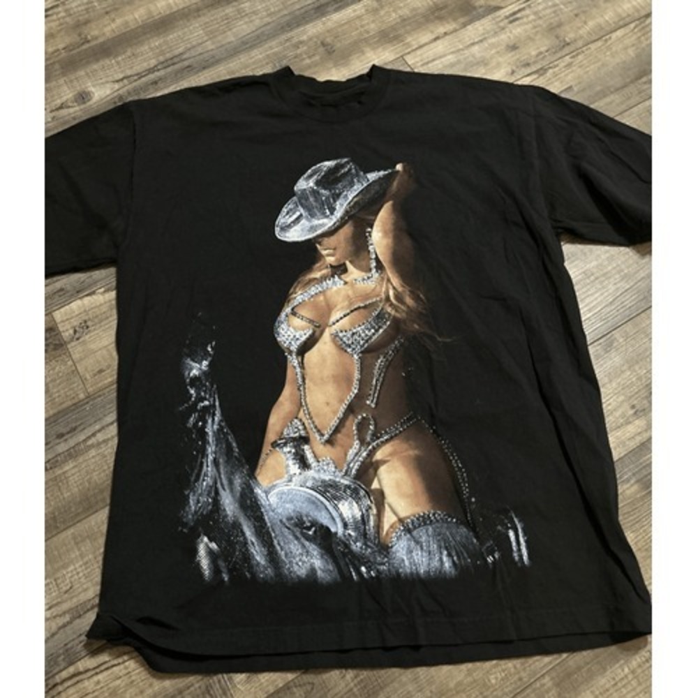 Beyonce Shirt Mens 2XL Black Short Sleeve Renaissance Tour Concert Art 2023